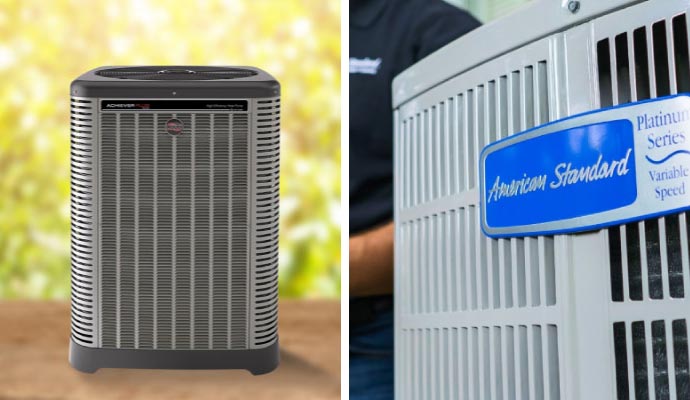 Collage of air conditioners from different brands