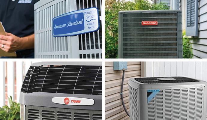 Collage of different brands of HVAC