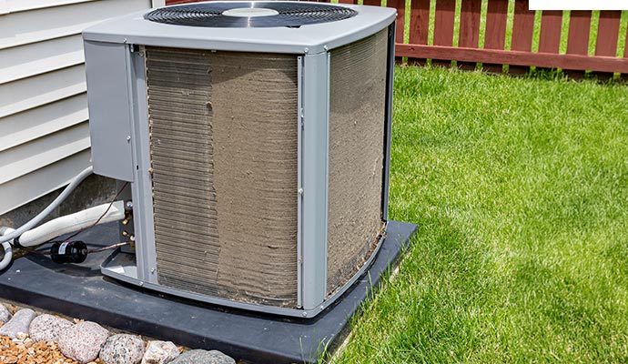 Dirty HVAC condenser unit