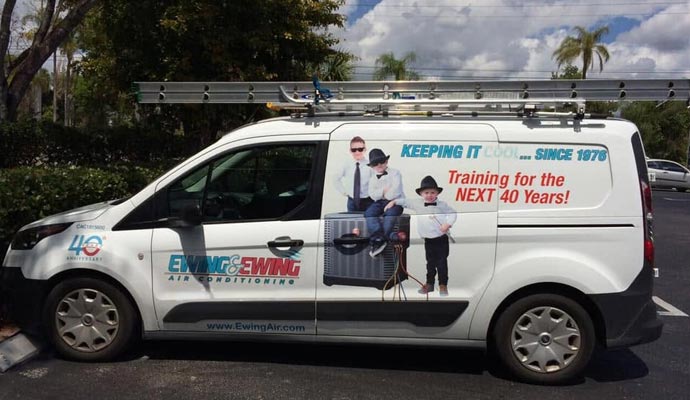 Ewing & Ewing Air Conditioning service van