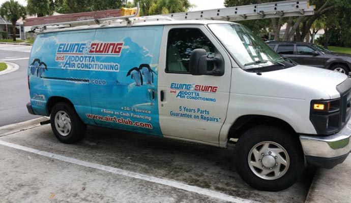 Service vehicle of Ewing & Ewing Air Conditioning