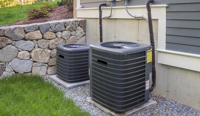 Two air conditioning unit installed in residential house