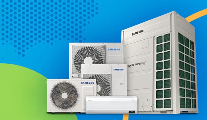 A set of Samsung HVAC units