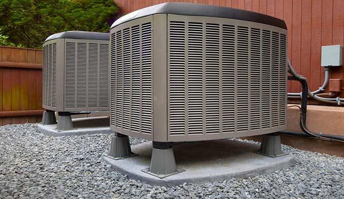 Installed heat pump outdoor