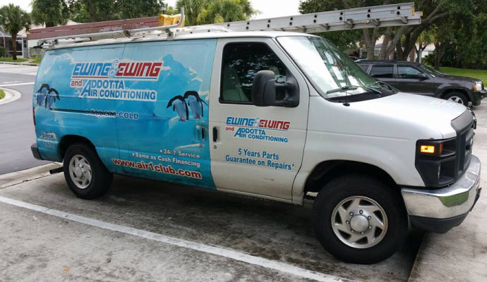 Ewing & Ewing Air Conditioning service vehicle