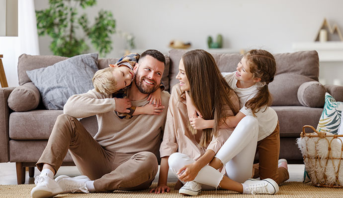 A happy family enjoying indoor air quality