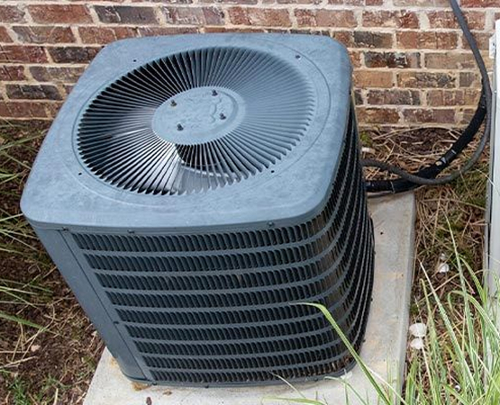 Newly installed heat pump system in a residential property