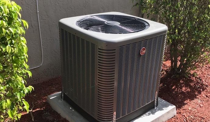 An installed air conditioning unit