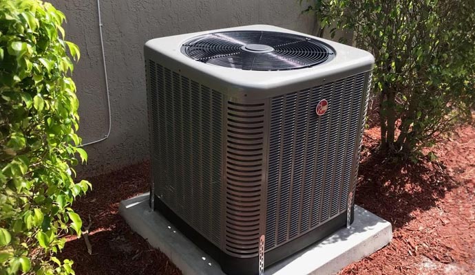 Installed outdoor HVAC unit